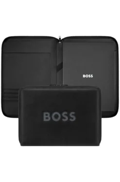 A4 conference folder in faux leather with mesh logo