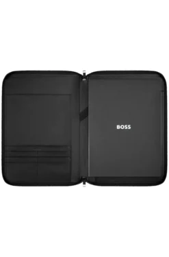 A4 conference folder in faux leather with mesh logo