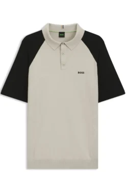 Active colour-blocked knit polo