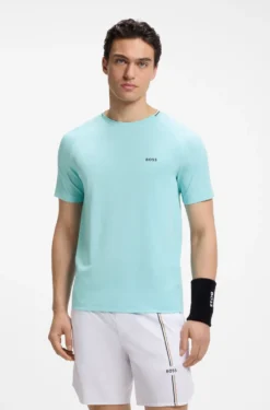 Active moisture-wicking T-shirt with tennis-ball embossing