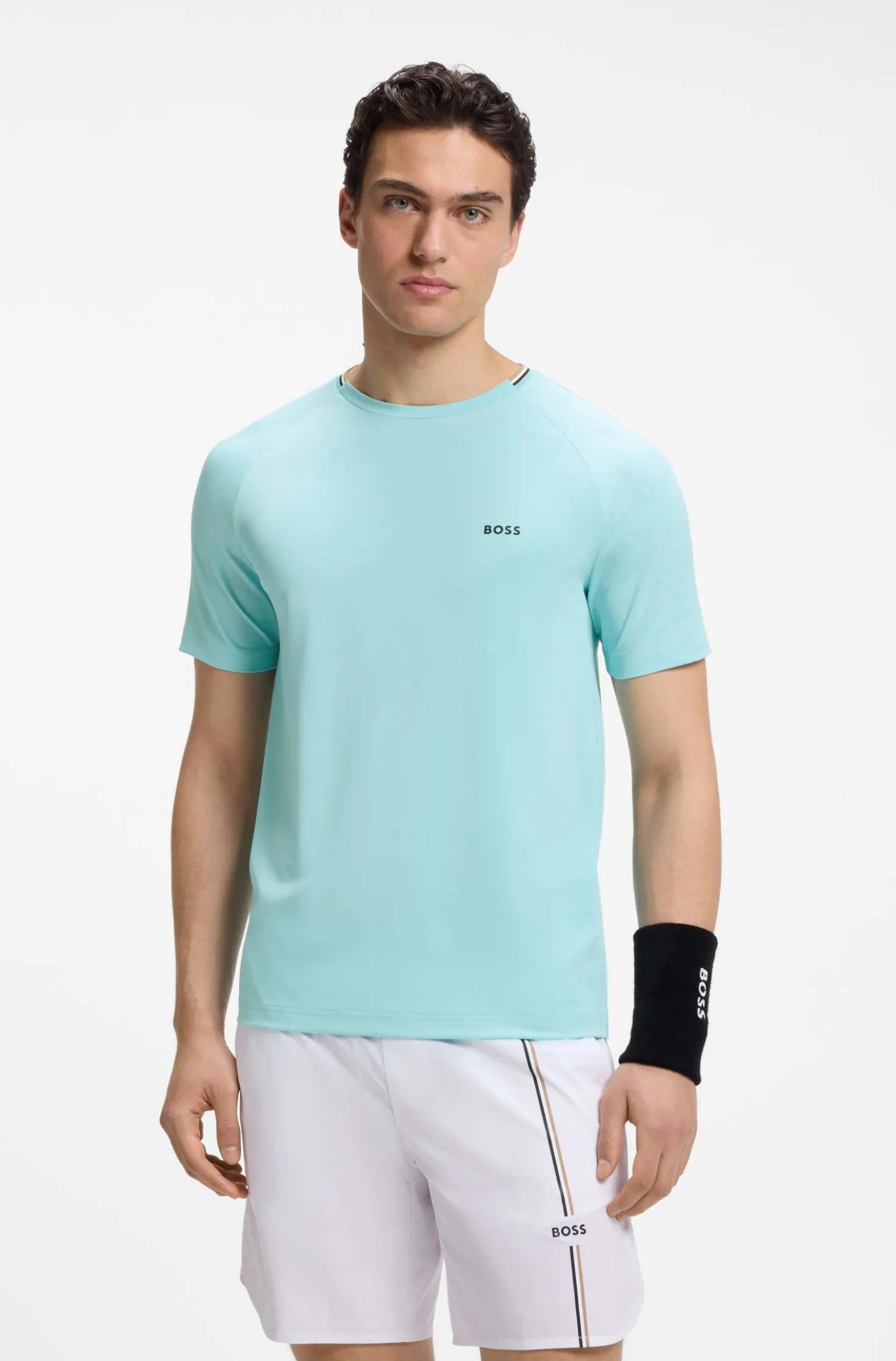 Active moisture-wicking T-shirt with tennis-ball embossing