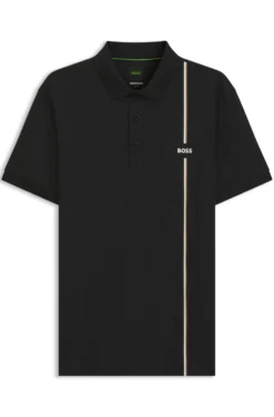 Active quick-dry polo shirt with signature stripe