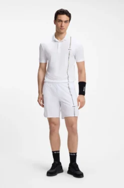 Active quick-dry polo shirt with signature stripe