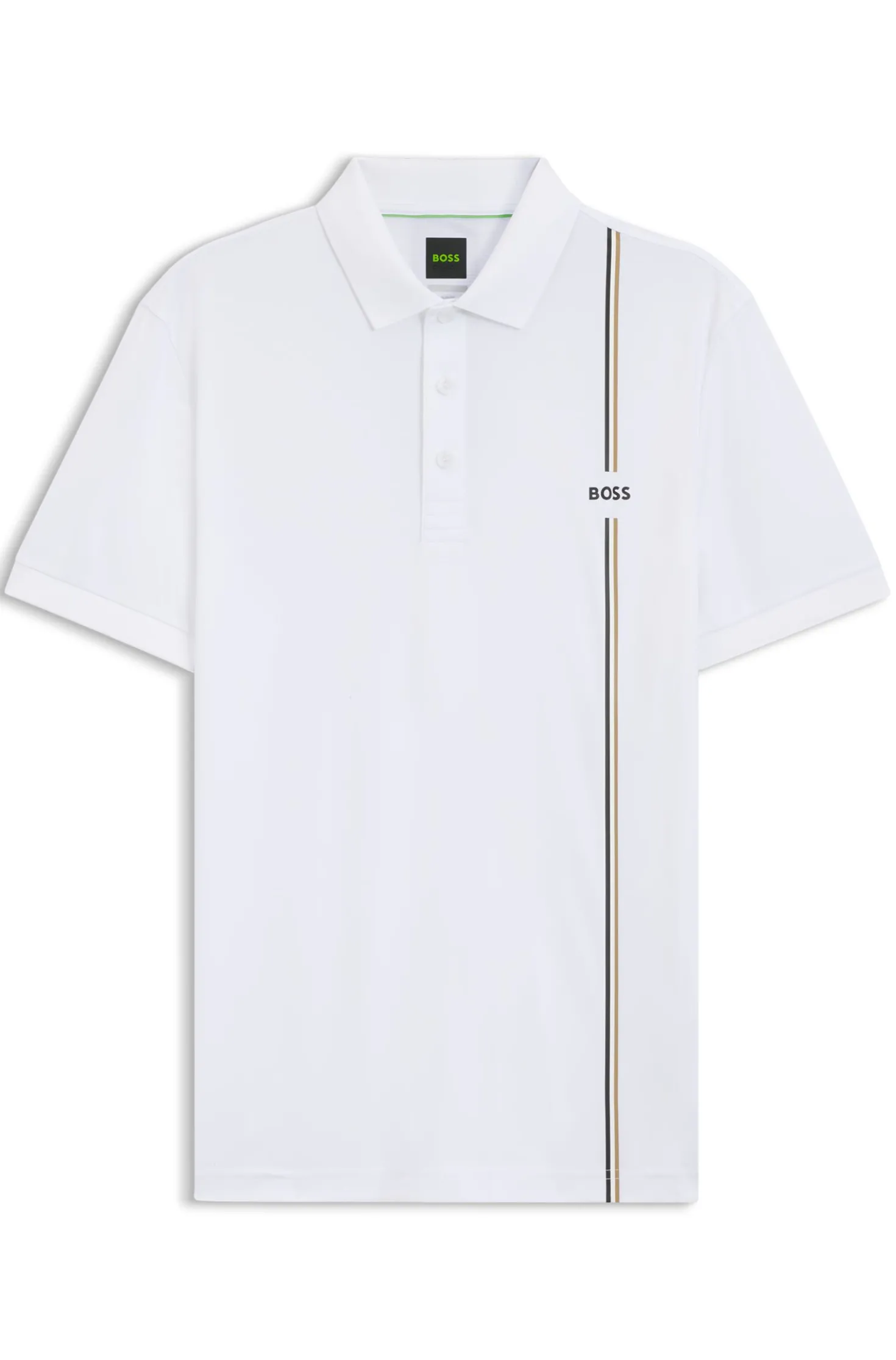 Active quick-dry polo shirt with signature stripe