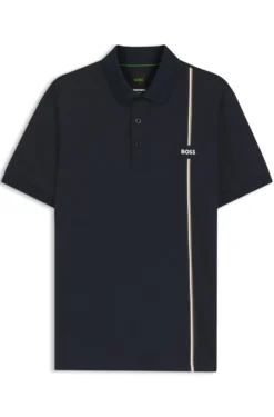 Active quick-dry polo shirt with signature stripe
