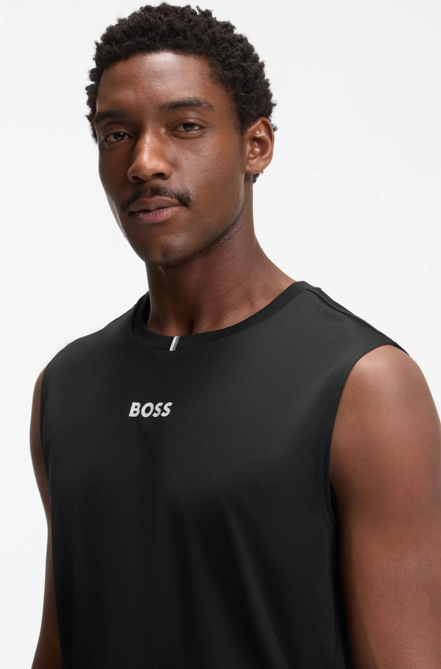 Active Sleeveless logo T-shirt in quick-dry fabric