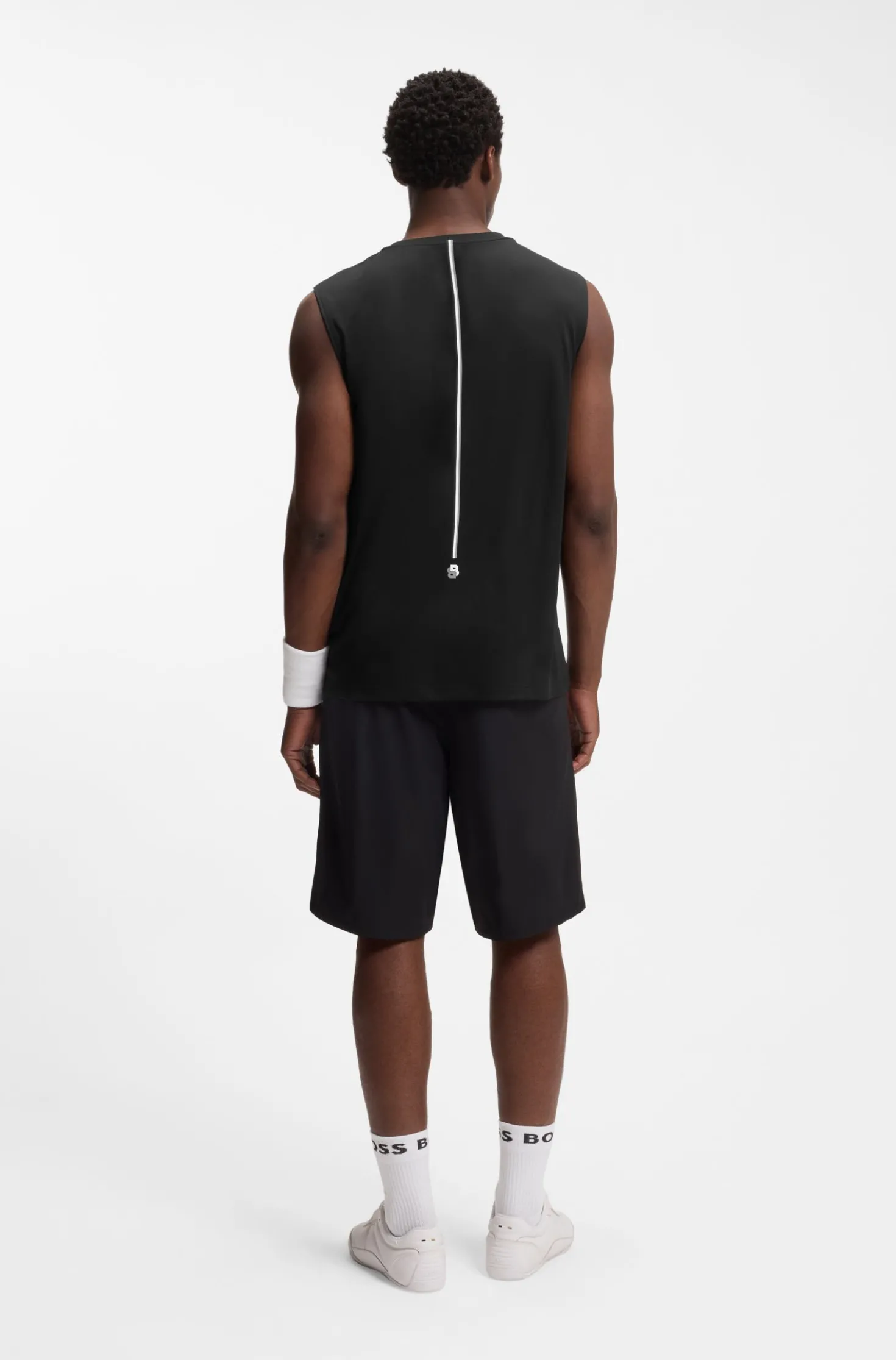 Active Sleeveless logo T-shirt in quick-dry fabric