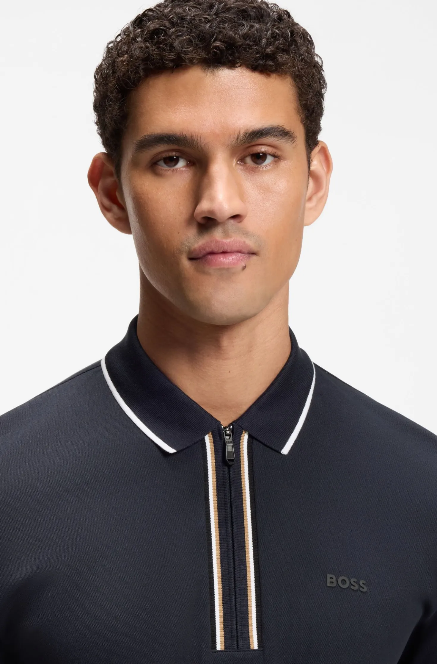 Active Slim-fit polo shirt in moisture-wicking stretch cotton