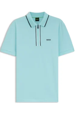 Active Slim-fit polo shirt in moisture-wicking stretch cotton