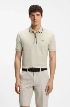 Active Slim-fit polo shirt in moisture-wicking stretch cotton