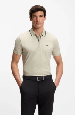 Active Slim-fit polo shirt in moisture-wicking stretch cotton