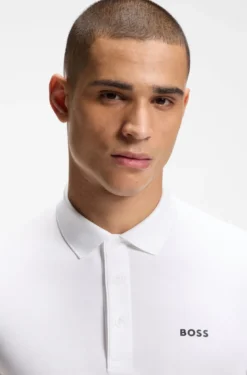 Active Slim-fit polo shirt with embossed tennis-ball pattern
