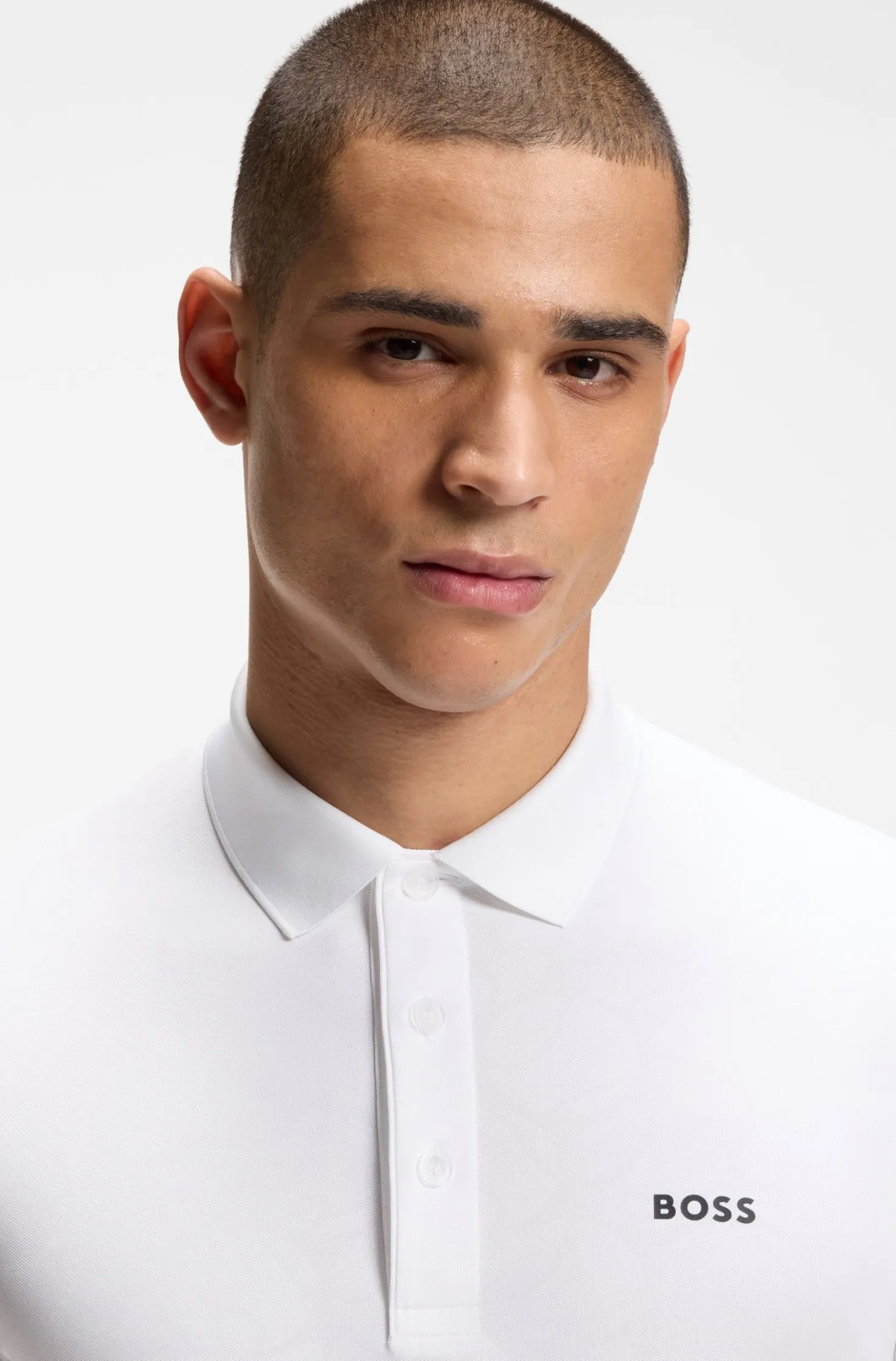 Active Slim-fit polo shirt with embossed tennis-ball pattern