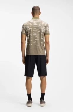 Active Slim-fit polo shirt with jacquard pattern