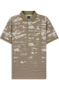 Active Slim-fit polo shirt with jacquard pattern