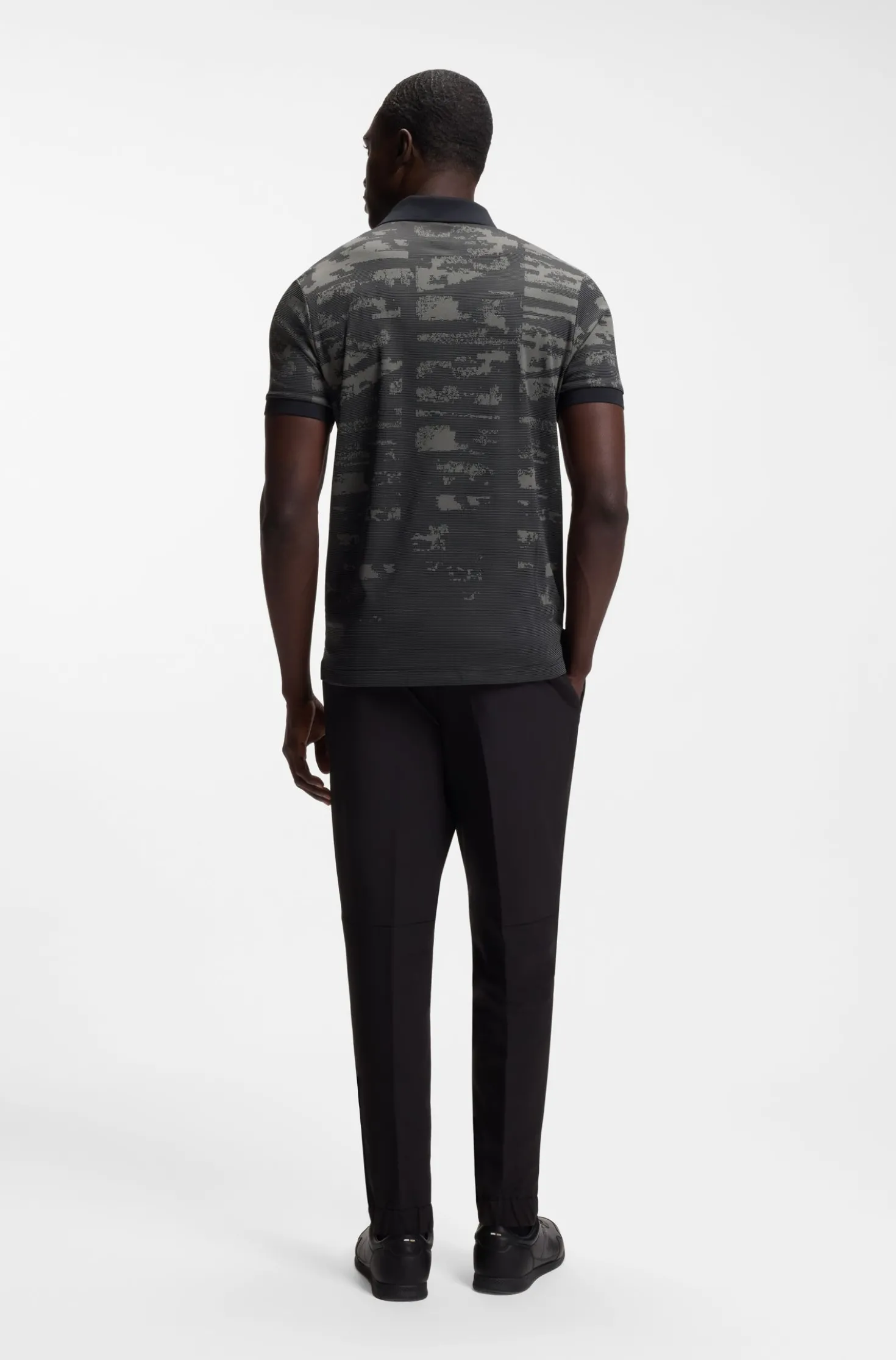 Active Slim-fit polo shirt with jacquard pattern
