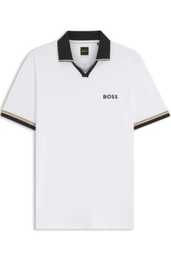 Active slim-fit polo shirt with signature-stripe details