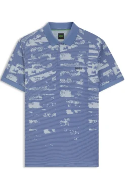 Active Slim-fit polo shirt with jacquard pattern