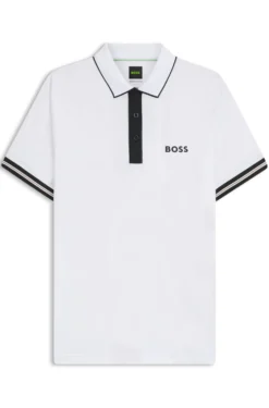 Active slim-fit polo shirt with moisture management