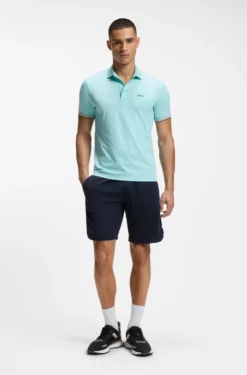 Active Slim-fit polo shirt with embossed tennis-ball pattern