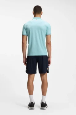 Active Slim-fit polo shirt with embossed tennis-ball pattern