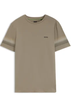 Active slim-fit T-shirt with sleeve stripes