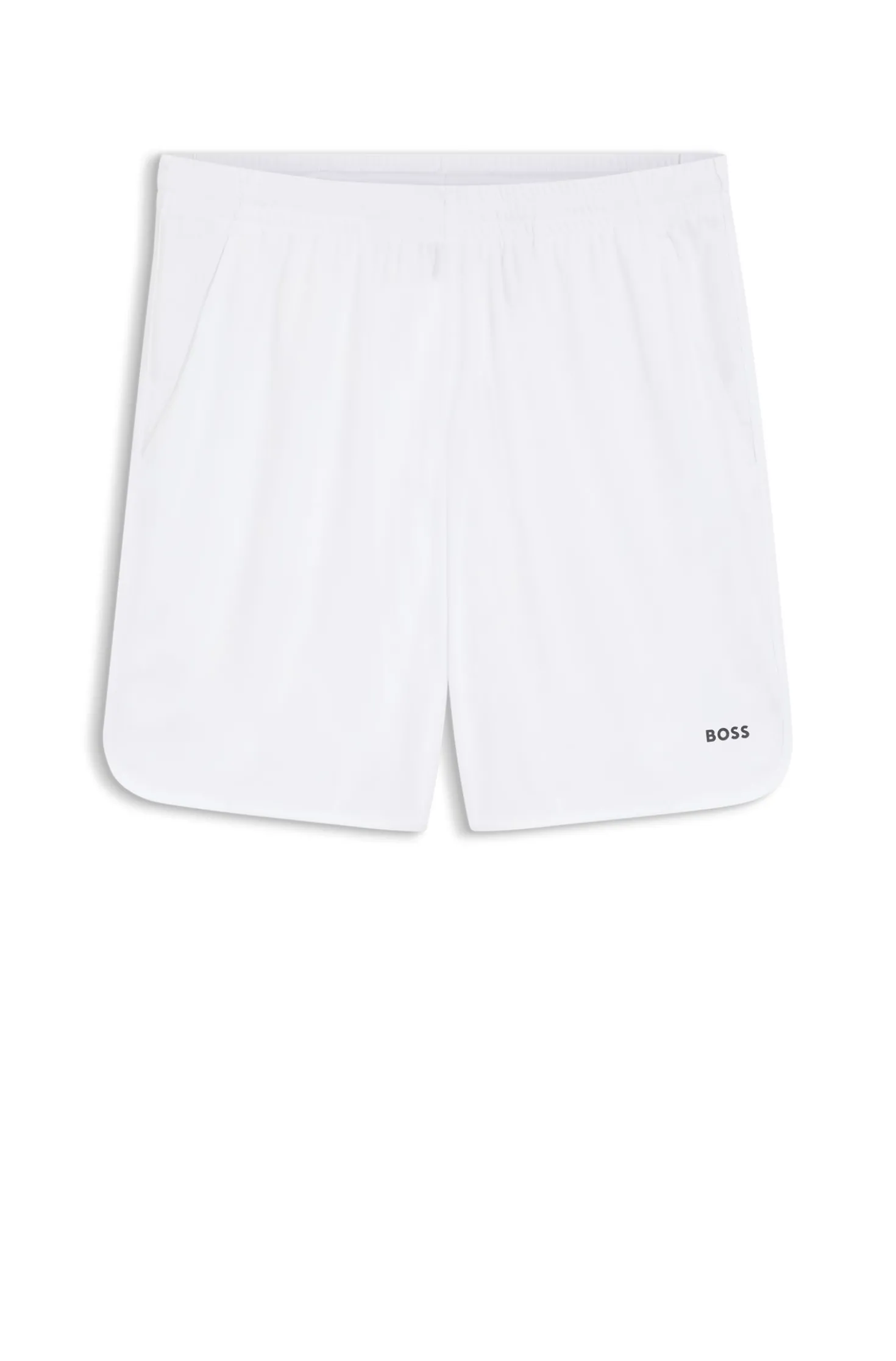 Active Stretch-fabric shorts with mesh pocket bags