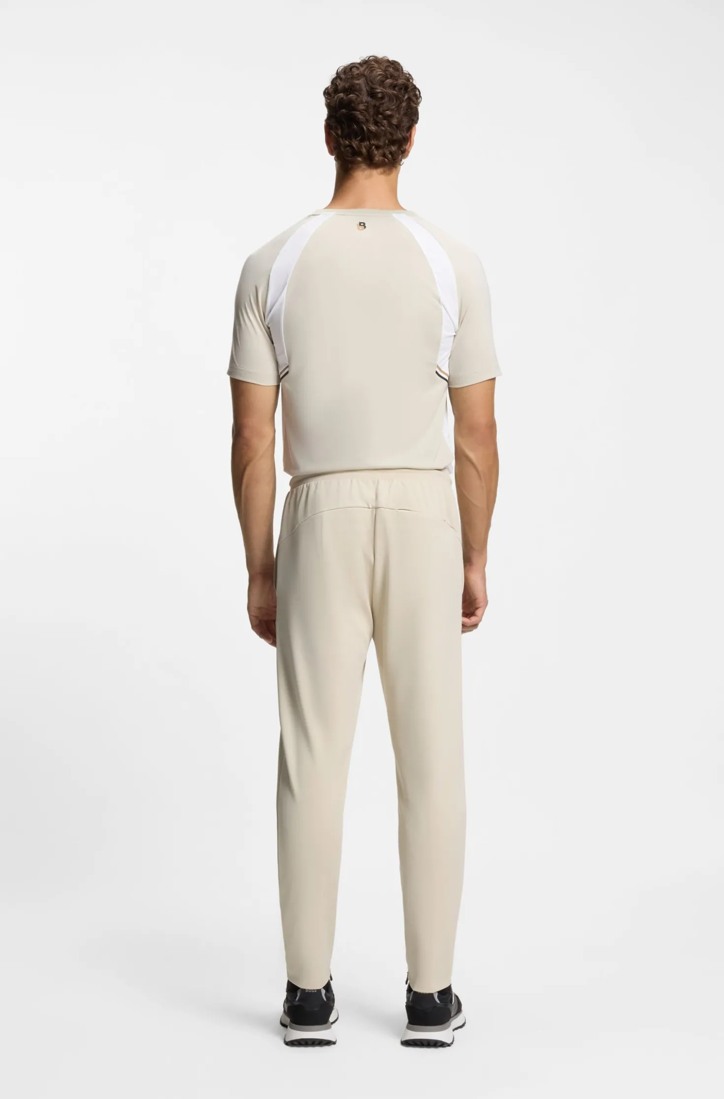 Active Stretch-gabardine tracksuit bottoms with zipped hems