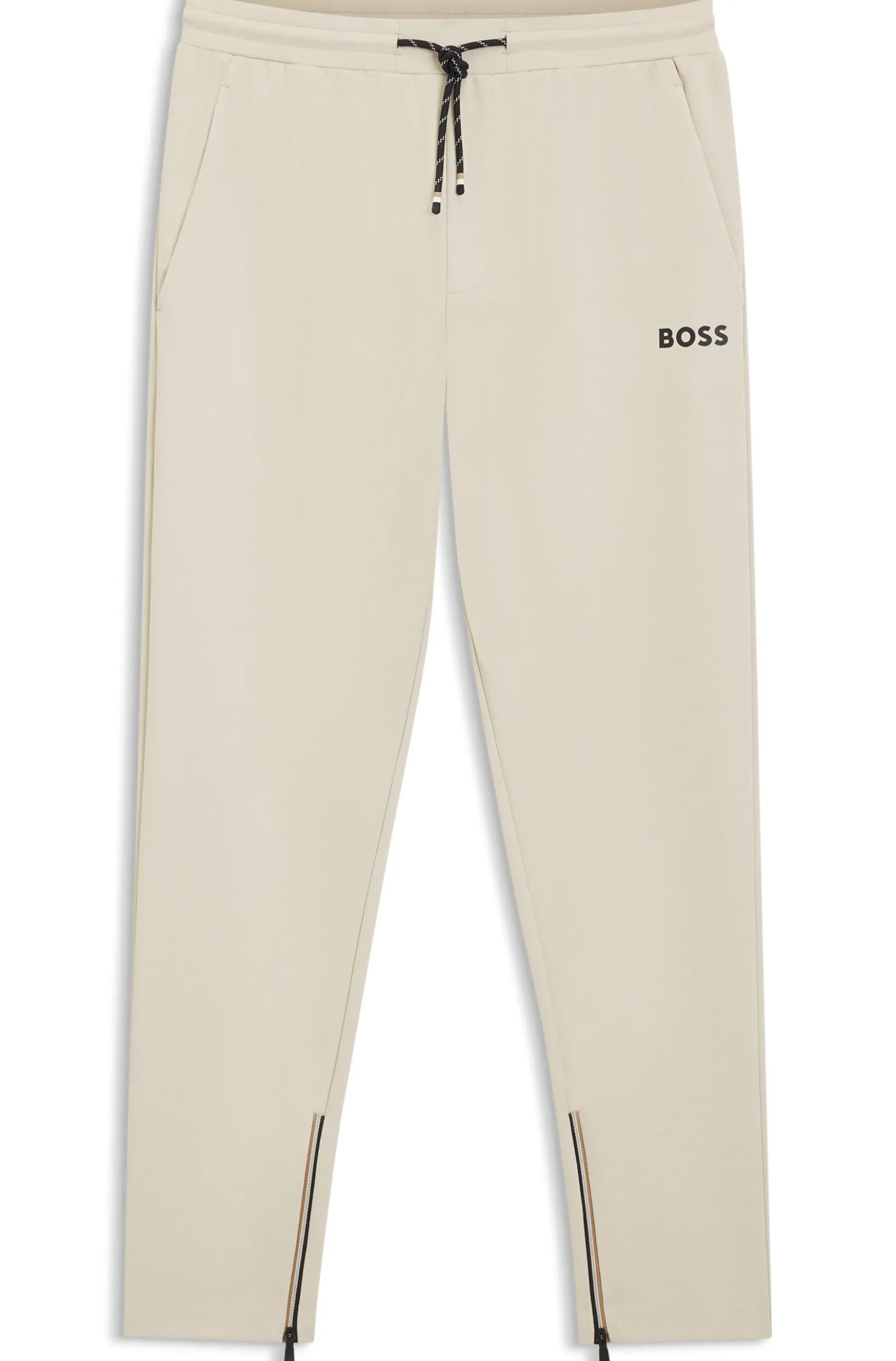 Active Stretch-gabardine tracksuit bottoms with zipped hems