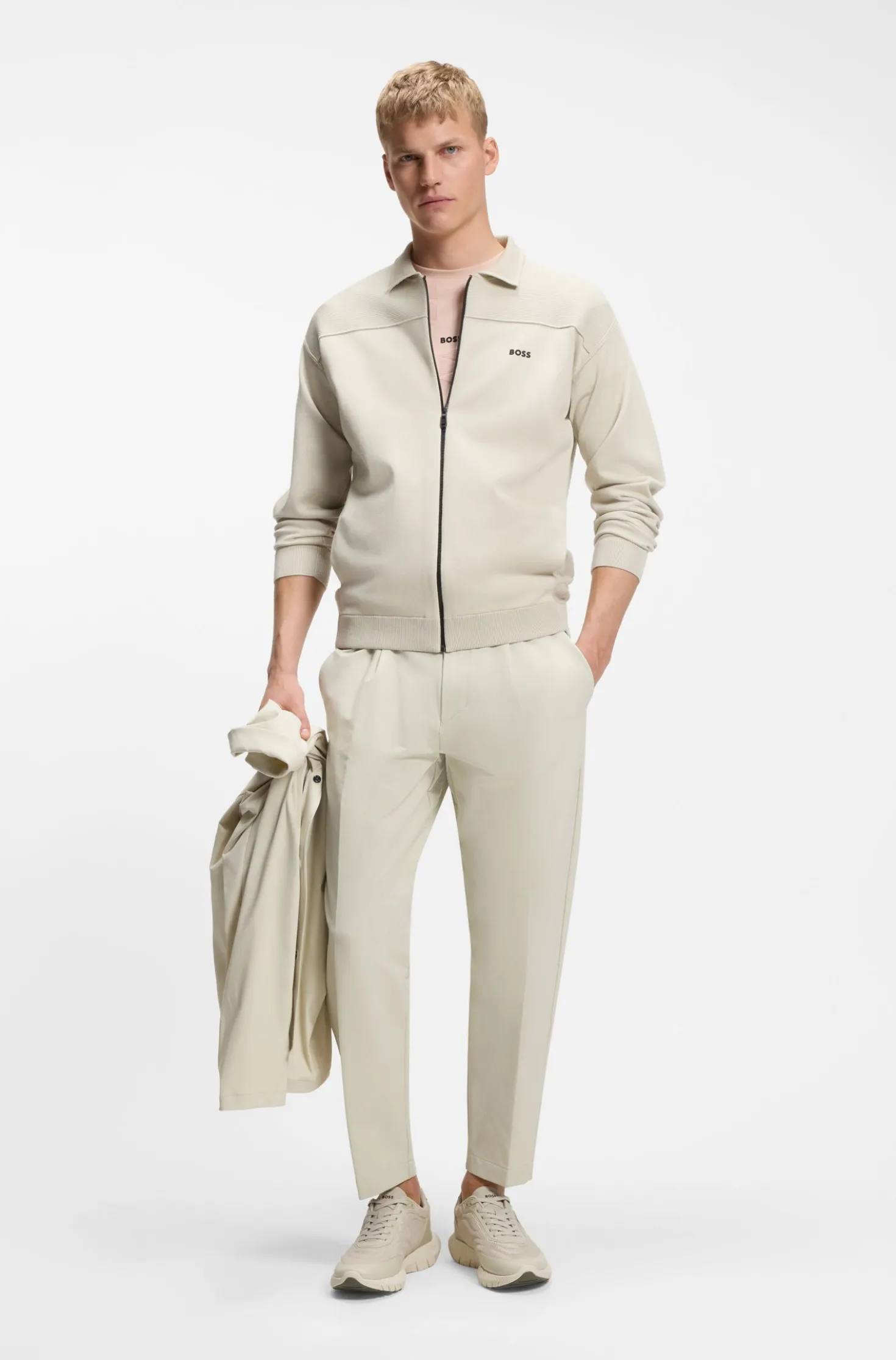 Active tapered-fit trousers in water-repellent stretch fabric