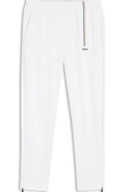 Active tracksuit bottoms in thermoregulating stretch gabardine