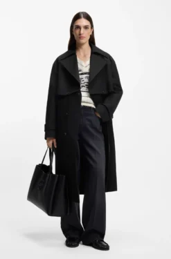 Adaptable stretch-cotton trench coat and dress in one
