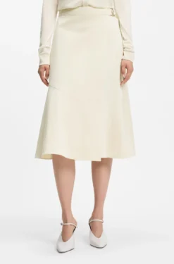 A-line wrap skirt in stretch cotton