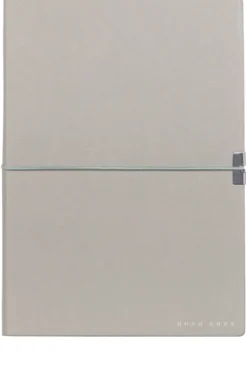 A5 notebook in grey faux leather with elasticated band