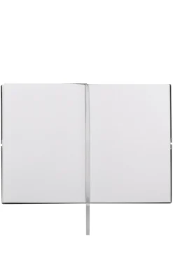 A5 notebook in grey faux leather with elasticated band