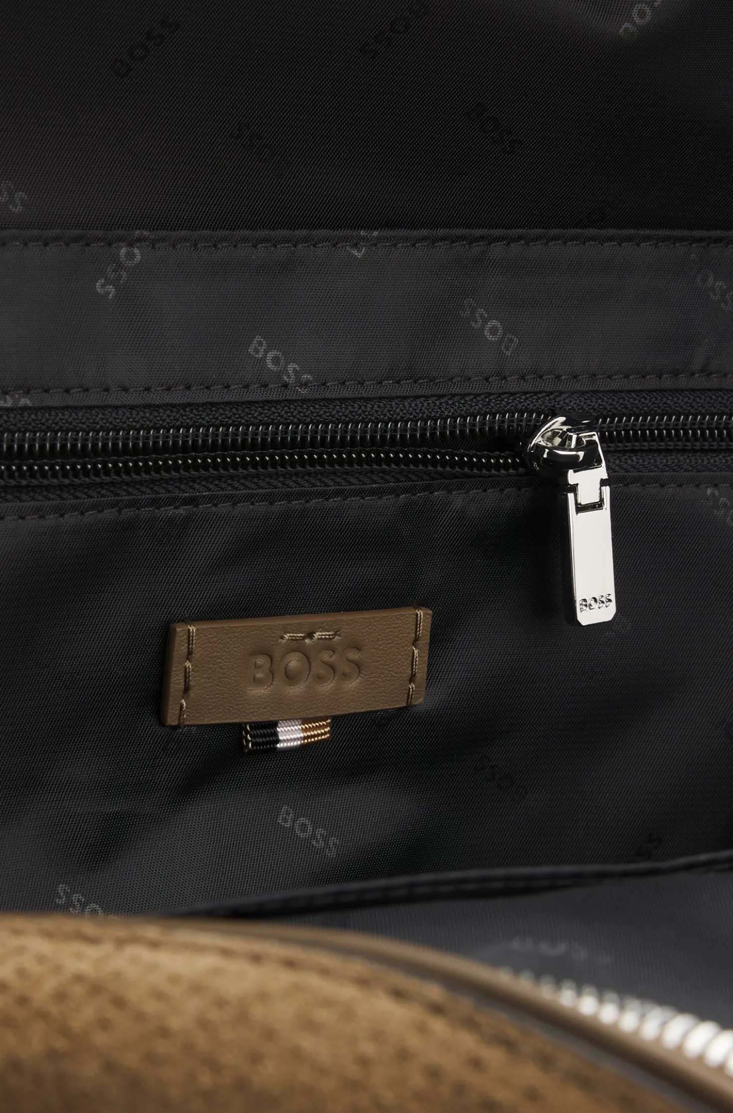 Backpack in monogram-embossed suede