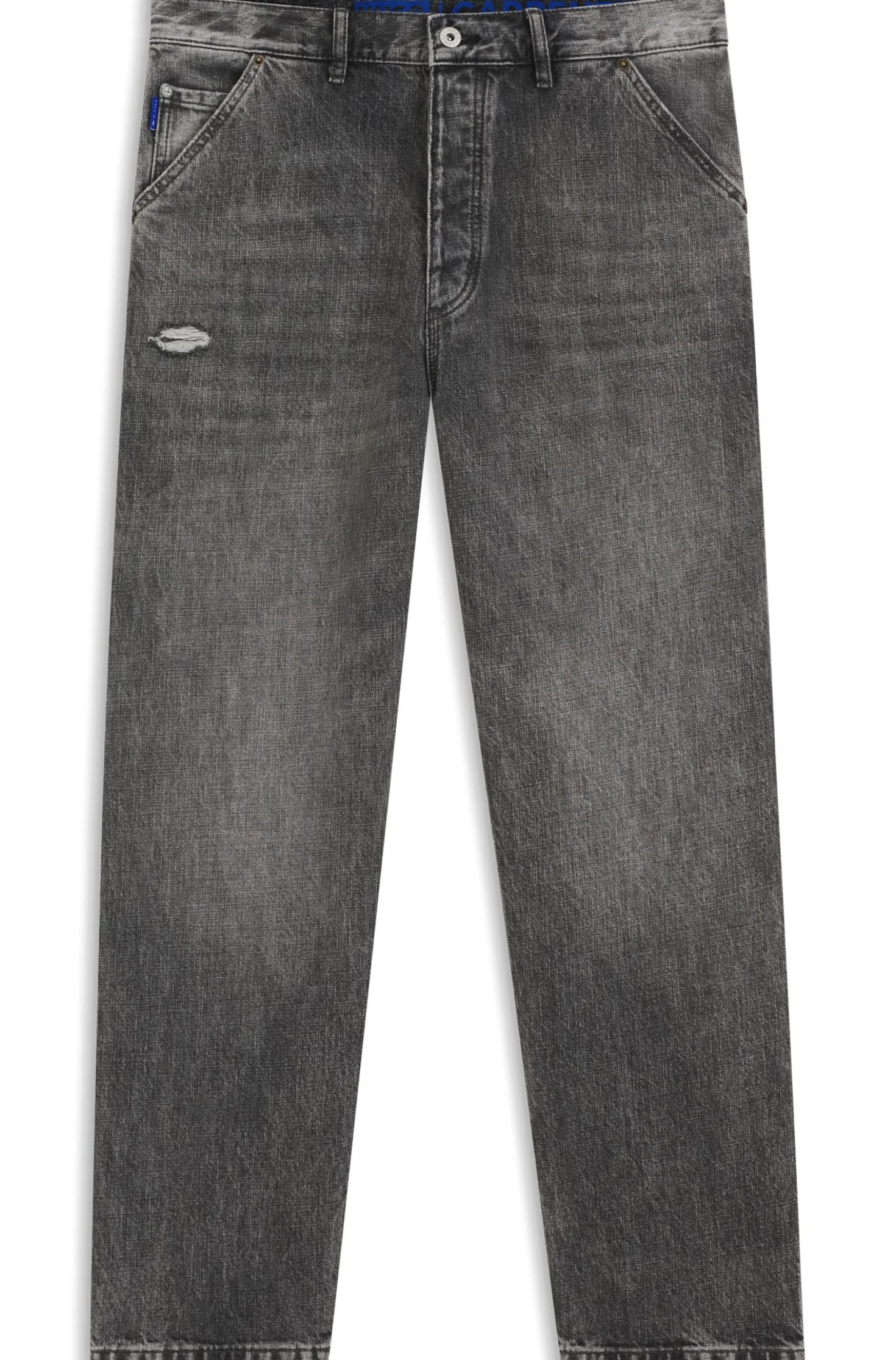Baggy-fit black jeans with carpenter details