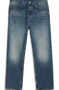 Baggy-fit jeans in blue slub denim