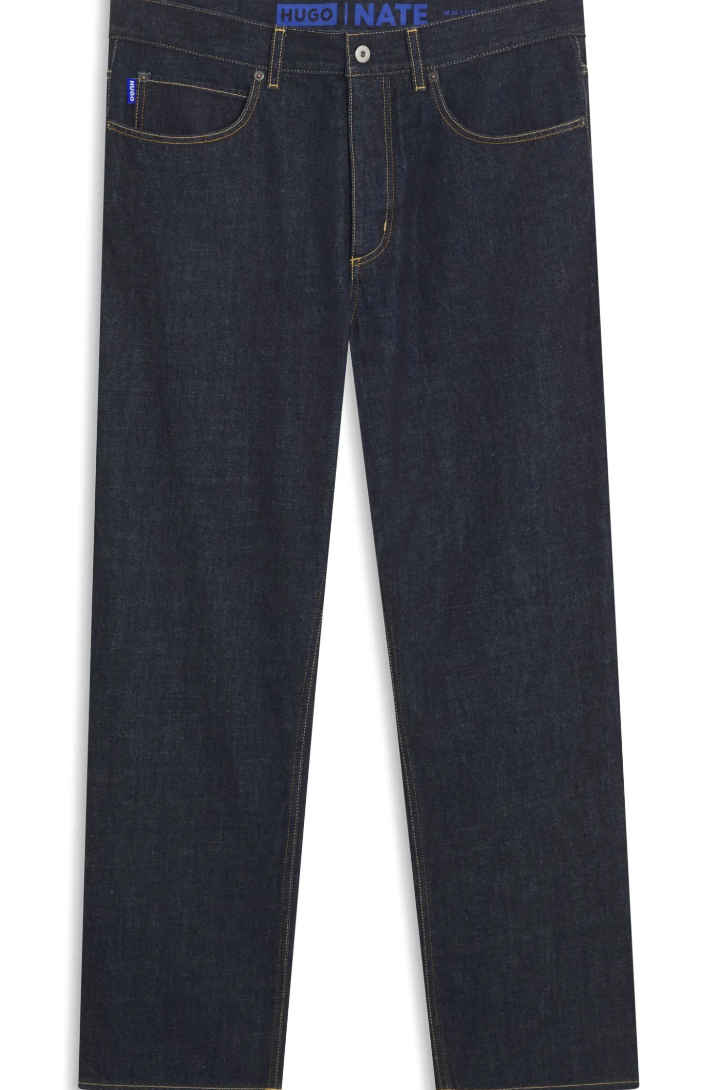 Baggy-fit jeans in dark-blue rinse-washed denim