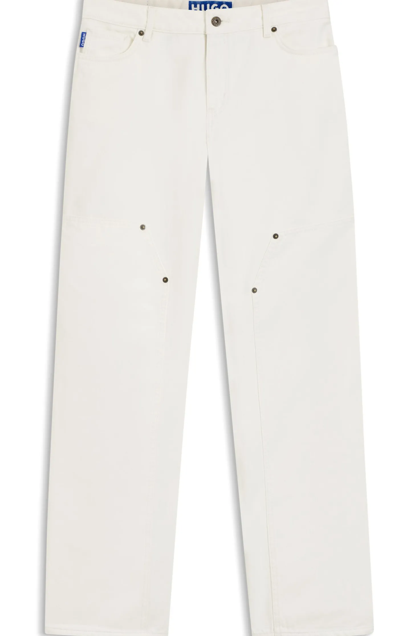 Baggy-fit jeans in ecru rigid denim