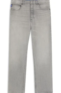 Baggy-fit jeans in grey stonewashed denim