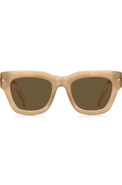 Beige-acetate sunglasses with signature gold-tone detail