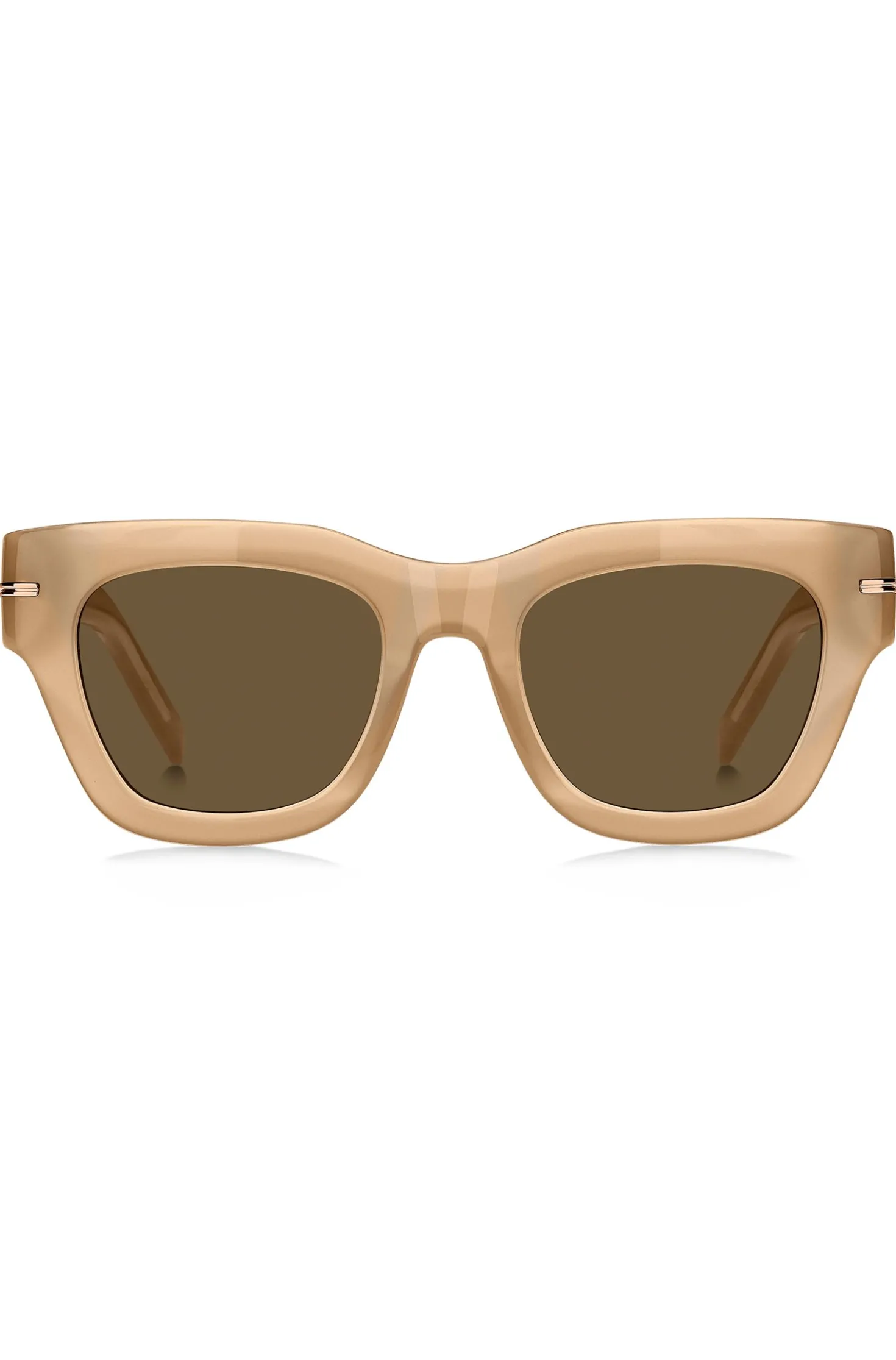 Beige-acetate sunglasses with signature gold-tone detail