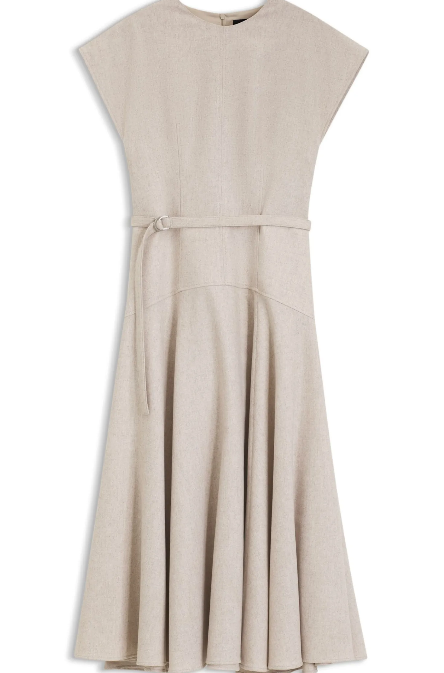 Belted maxi dress in melange flannel