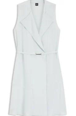 Belted wrap dress in soft crepe