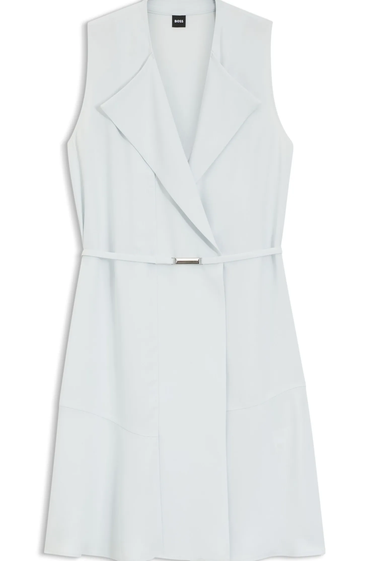 Belted wrap dress in soft crepe