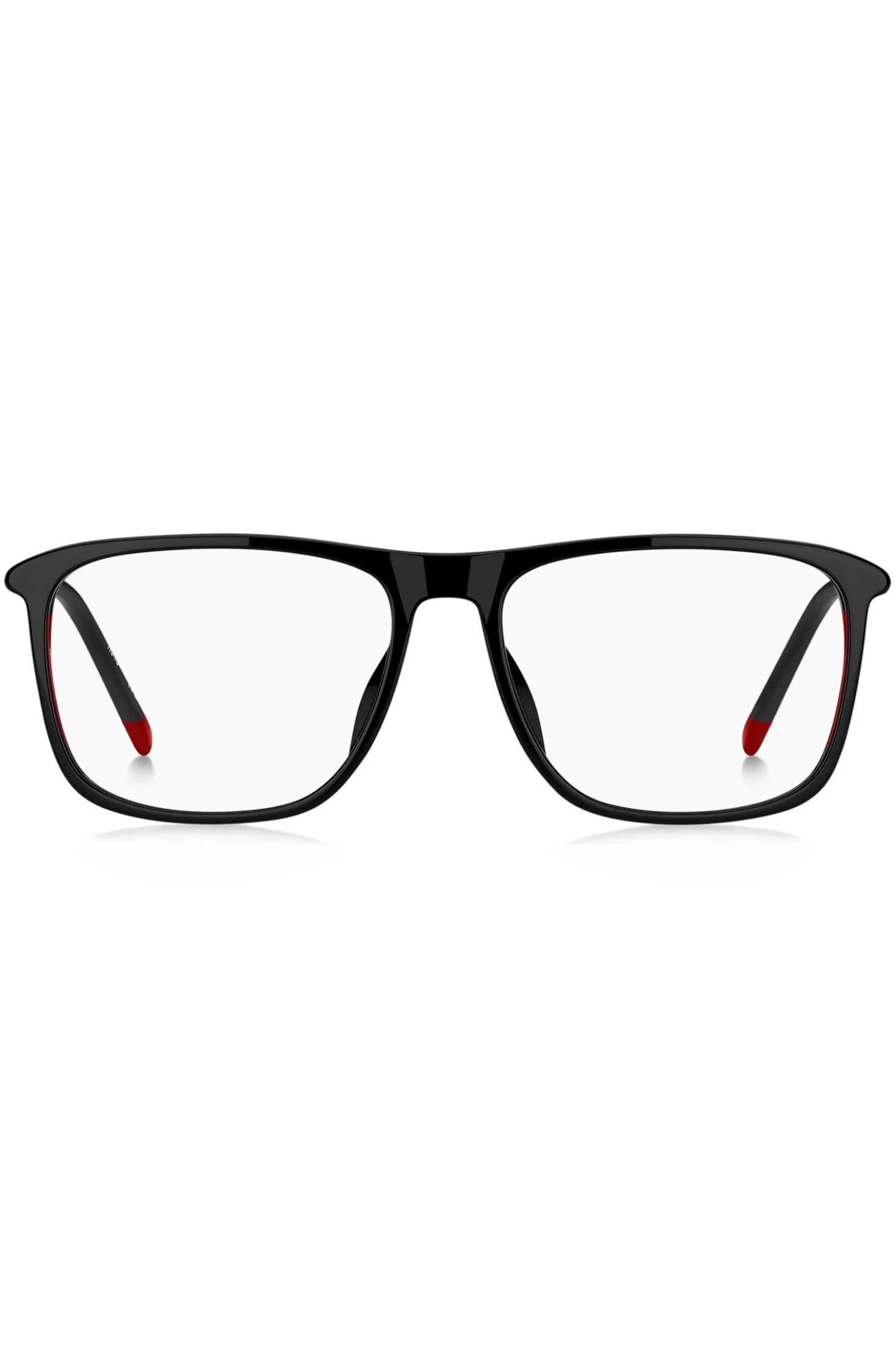 Black-acetate optical frames with tubular temples