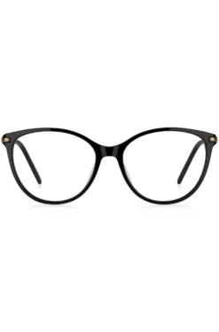 Black-acetate optical frames with metal temples