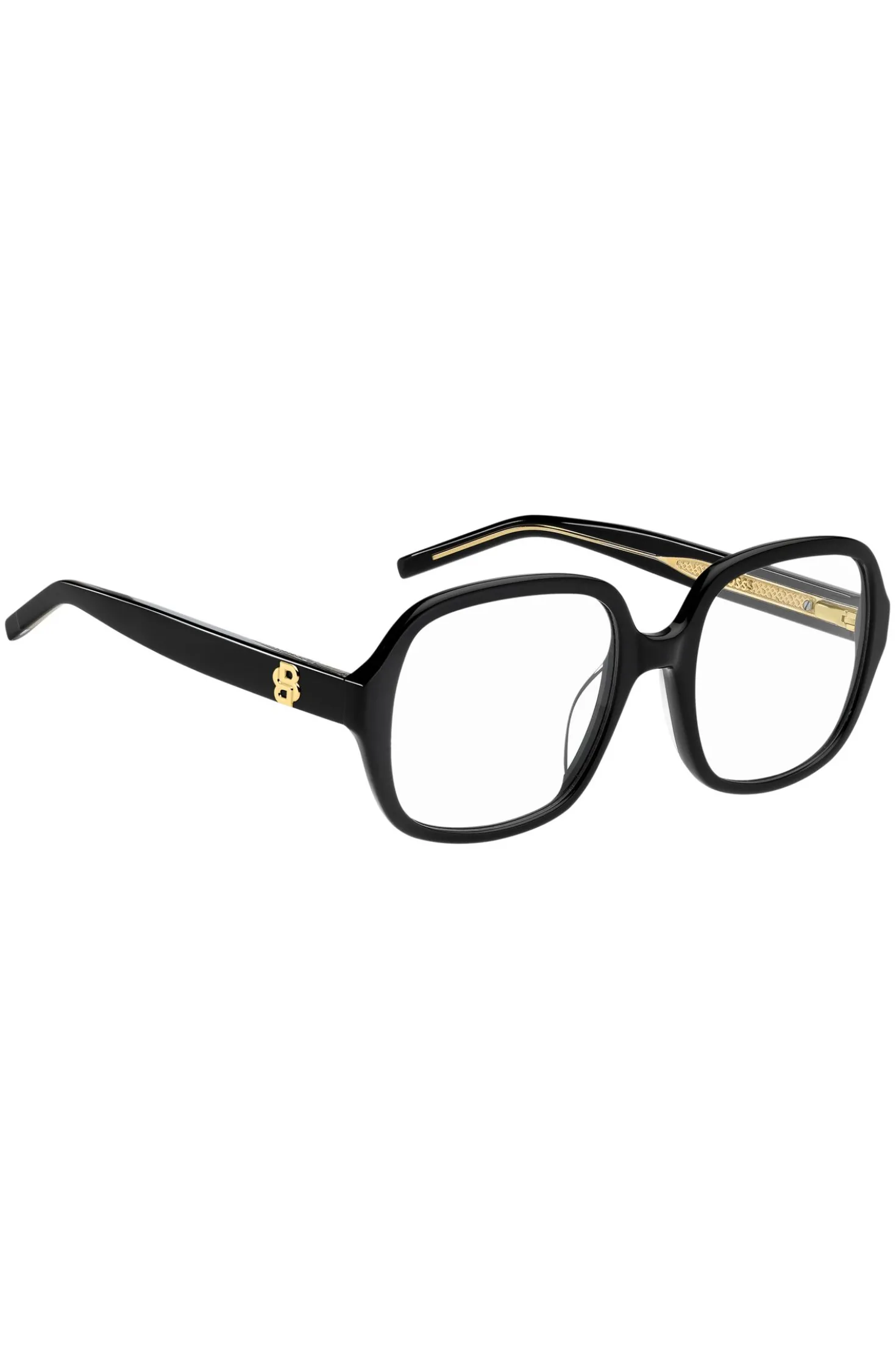 Black-acetate optical frames with Double B monogram