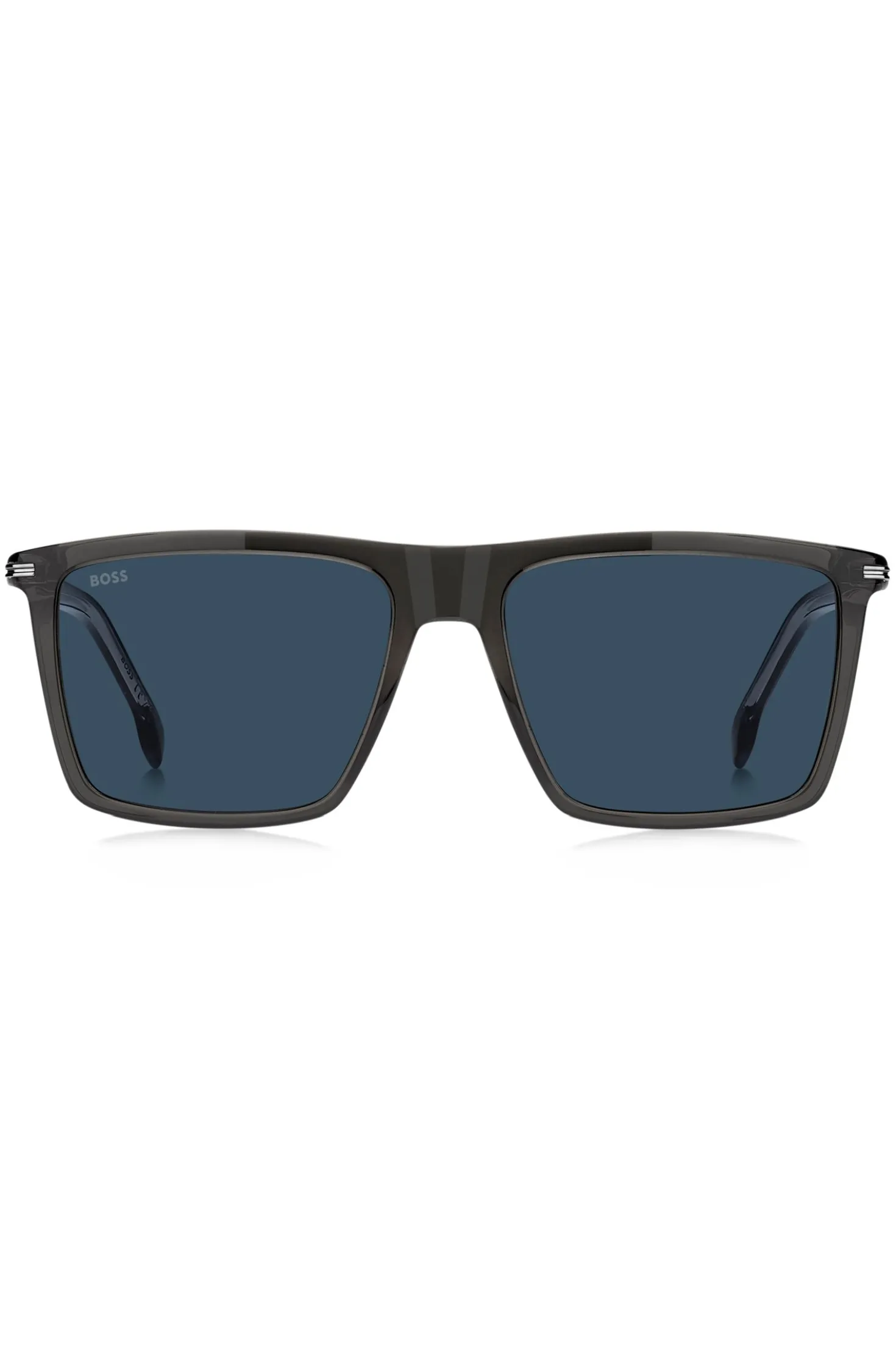Black-acetate sunglasses with temple stripe